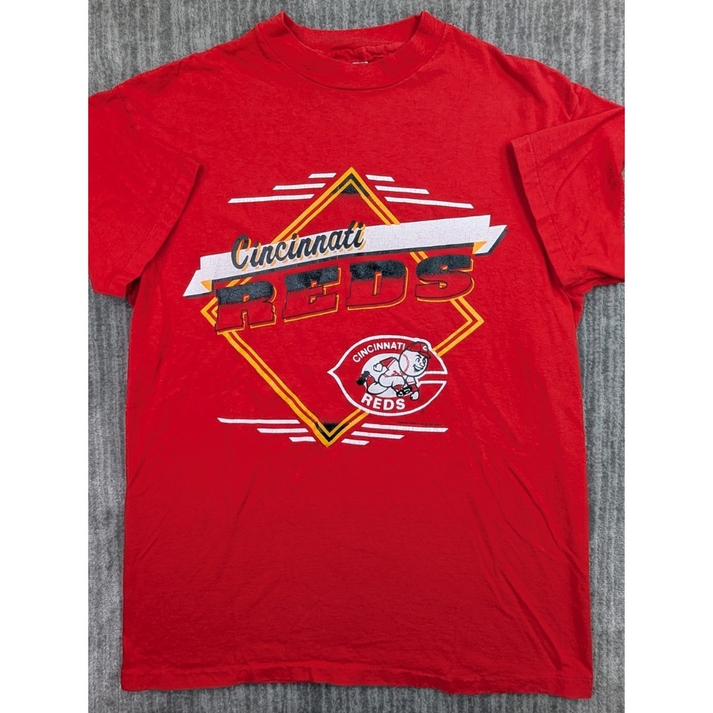 VTG 1981 Cincinnati Reds T Shirt Small Champion Tag Made in USA Single Stitch